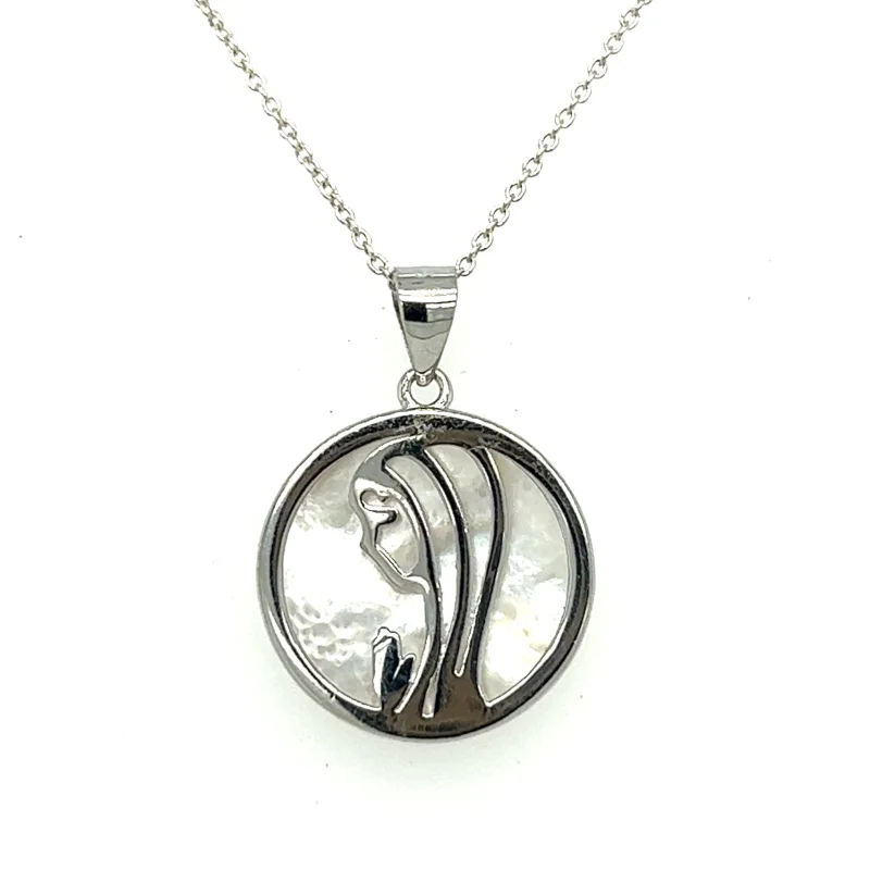 Virgin Mary Mother of Pearl Medallion