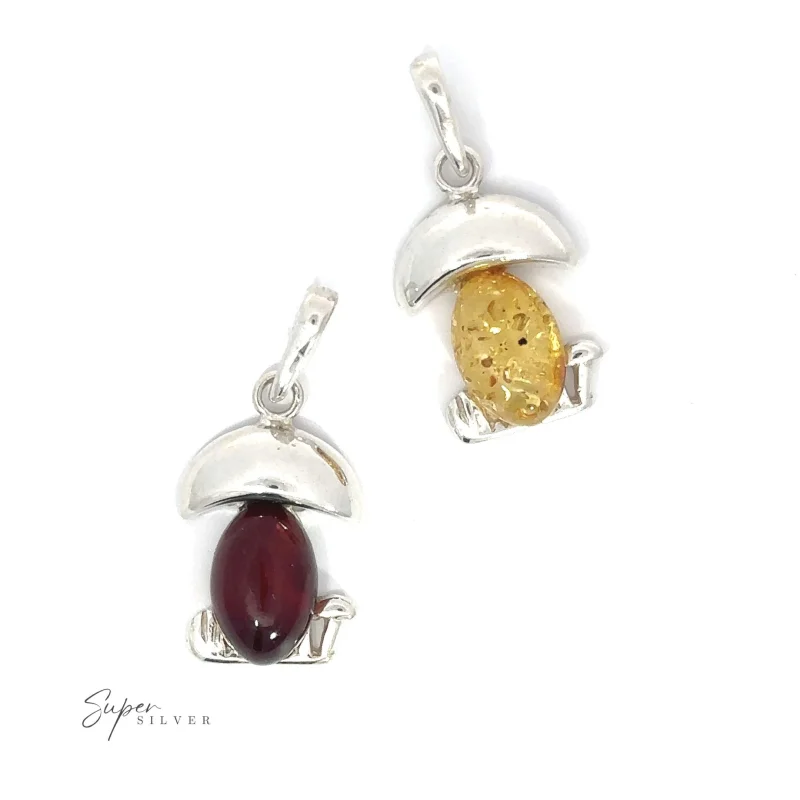 Amber Mushroom Pendant