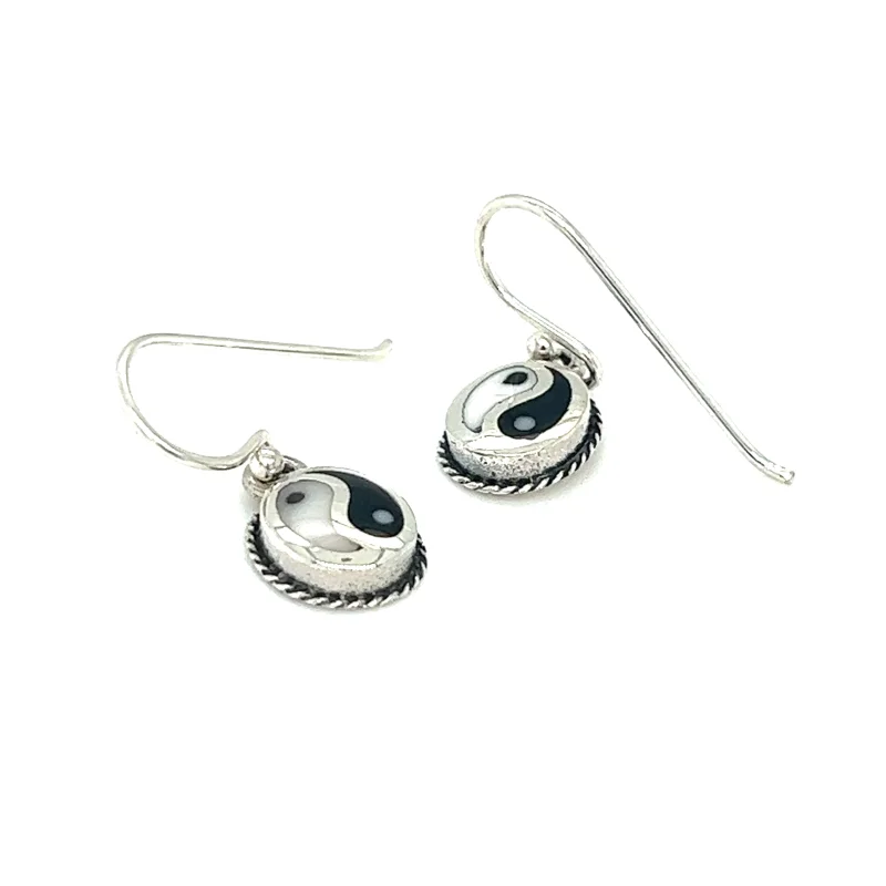 Yin Yang with Twisted Border Earrings
