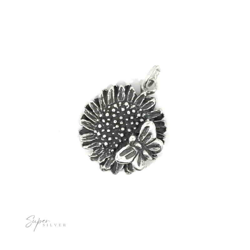Sunflower Charm with Butterfly