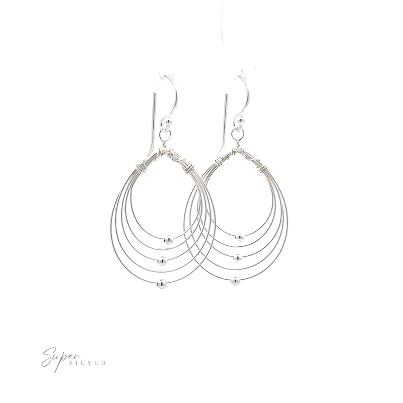 Wire Teardrop Dangle Earrings
