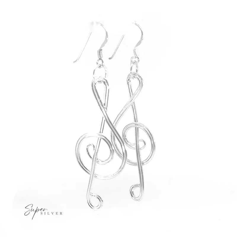 Wire Treble Clef Earrings