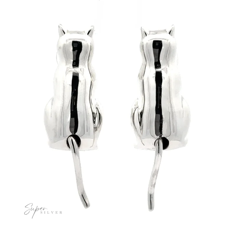 Silver Cat Earrings