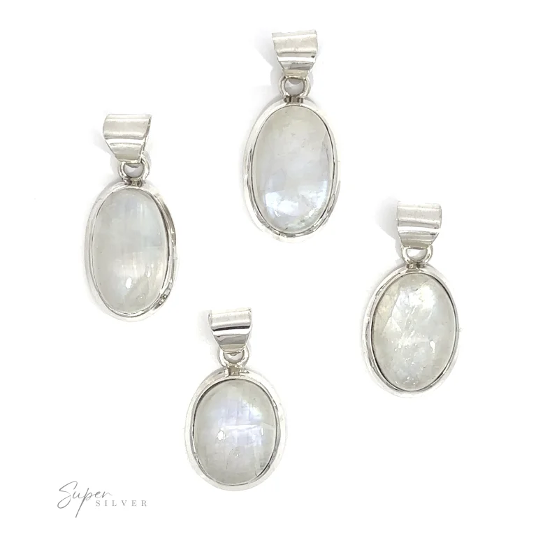 Simple Moonstone Oval Pendant