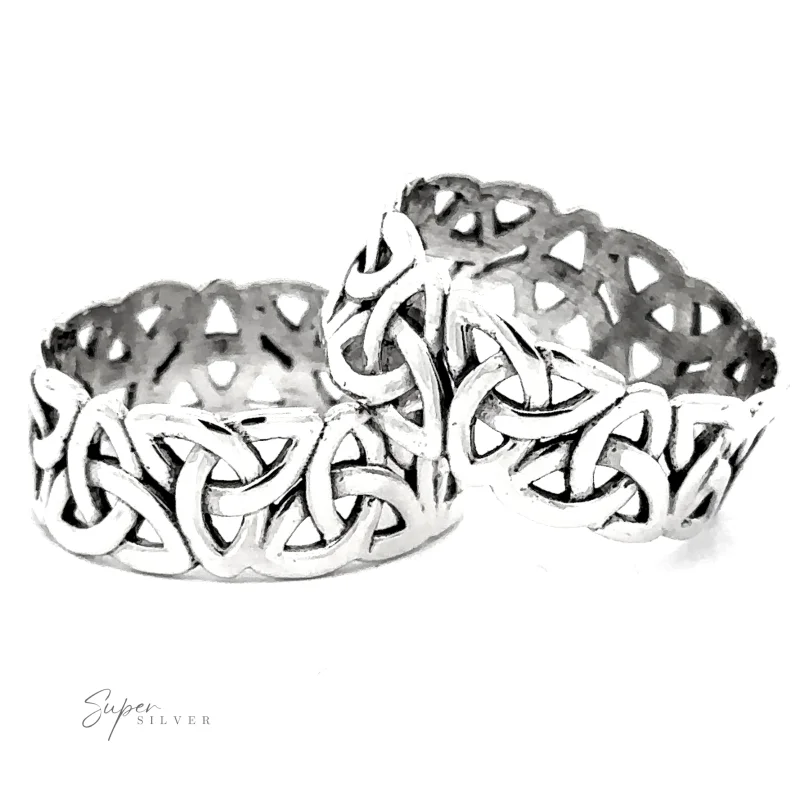Wide Celtic Trinity Knot Band