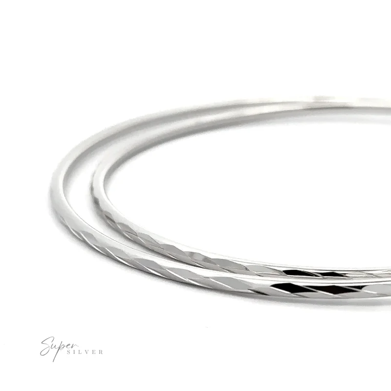 Sparkling 2mm Faceted Twisted Hoops