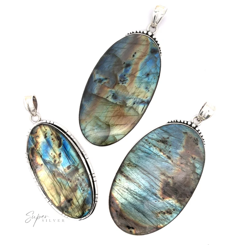 XL Statement Oval Labradorite Pendants