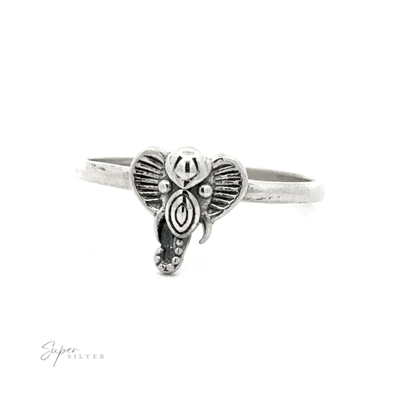 Tribal Elephant Head Wire Ring