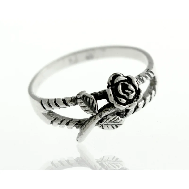 Sterling Silver Rose Ring