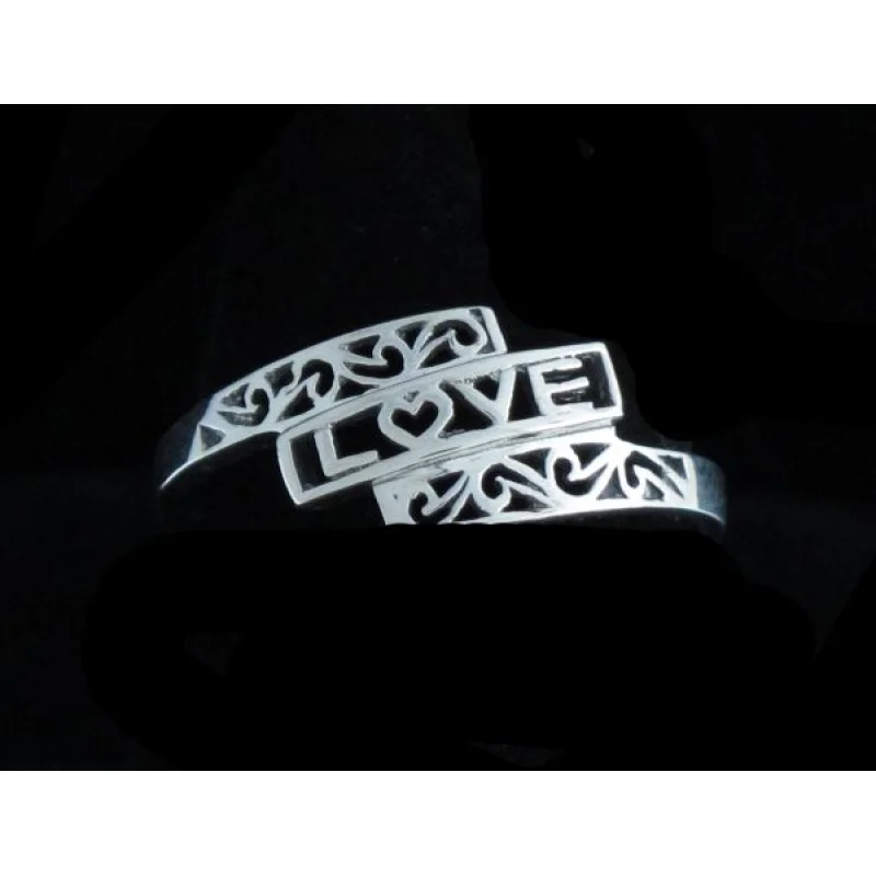 “Love” Ring Framed with Filigree