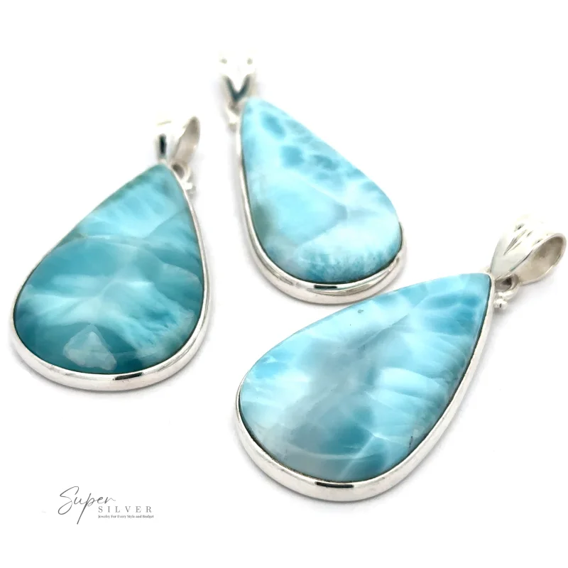Larger Teardrop Larimar Pendant