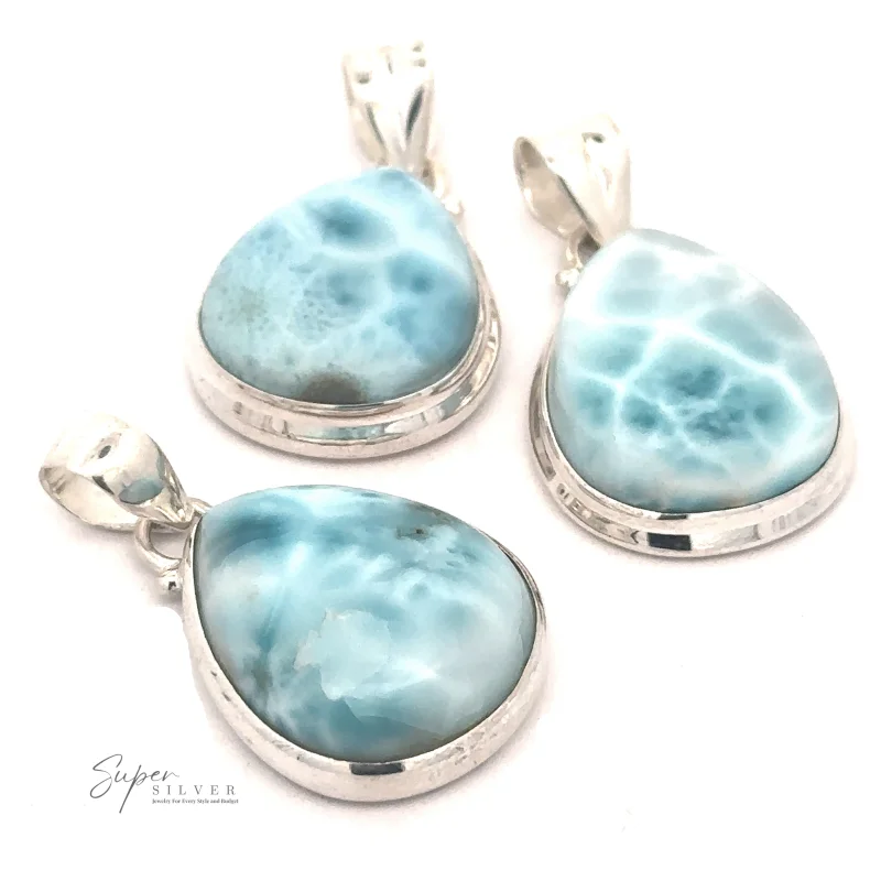 Small Teardrop Larimar Pendant