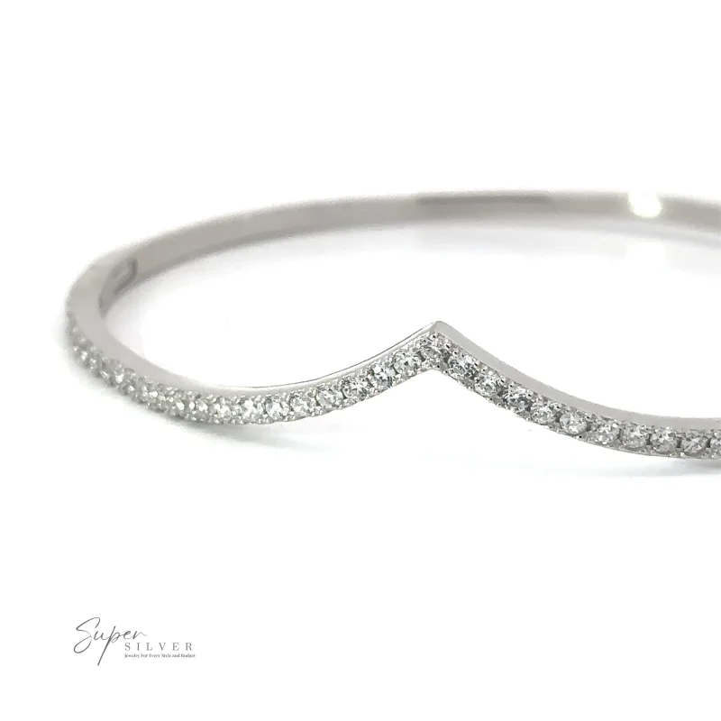 Cubic Zirconia Chevron Latch Bracelet