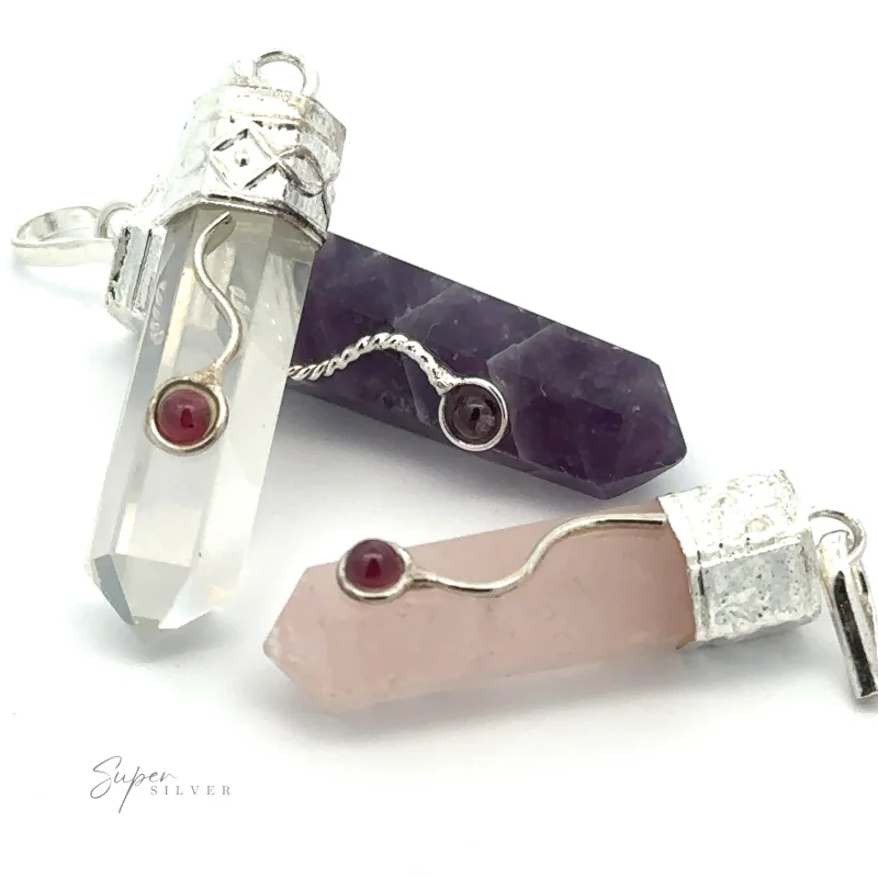 Crystal Pendant with Decorative Bail