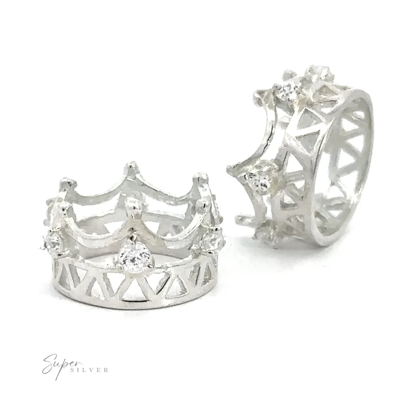 Cubic Zirconia Crown Pendant