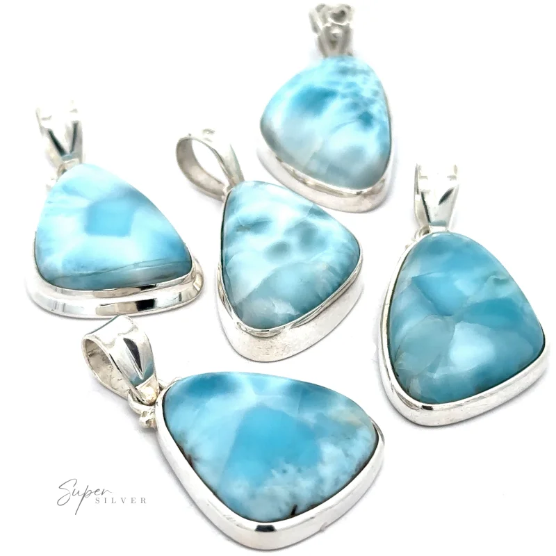 Freeform Shape Larimar Pendants