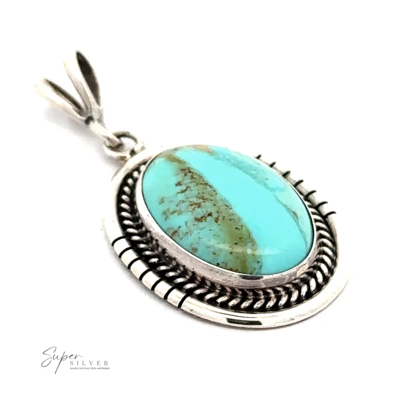 Native American Turquoise Oval Pendant