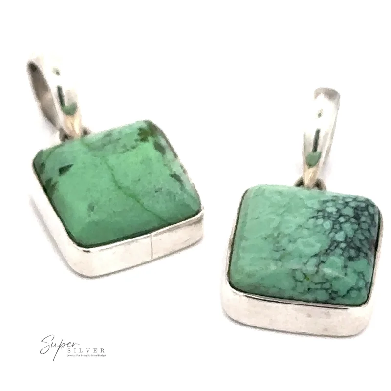 Natural Turquoise Square Pendant