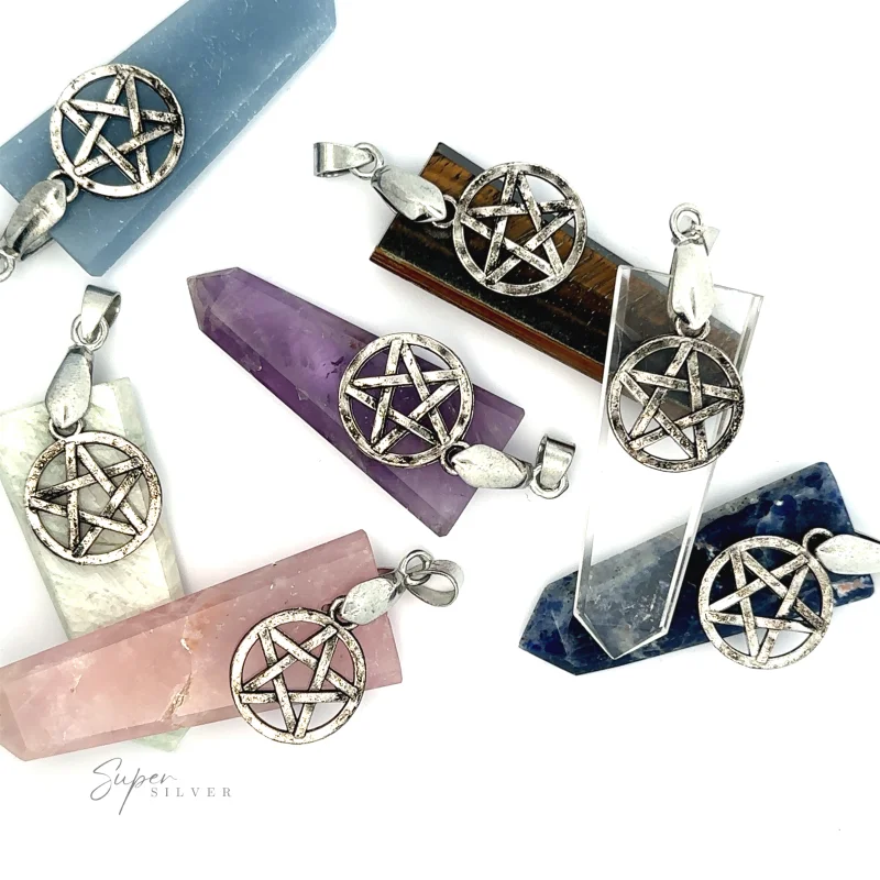 Pentagram Stone Slab Pendant