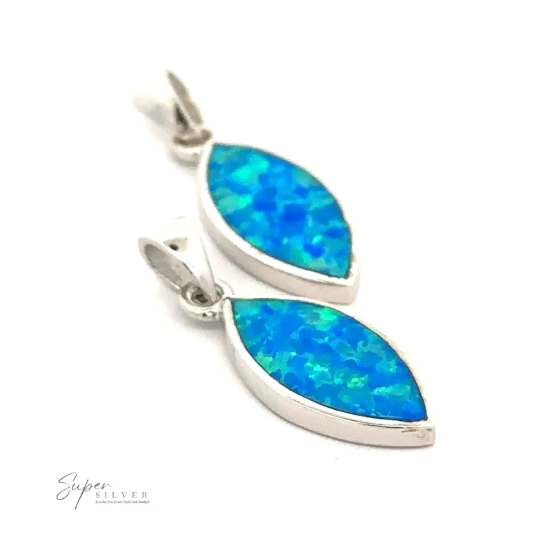 Marquise-Shaped Blue Opal Pendant