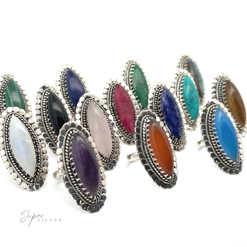 Statement Marquise Shaped Gemstone Ring