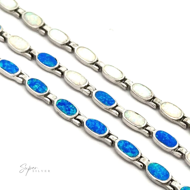 Oval Lab-Created Opal Bracelet