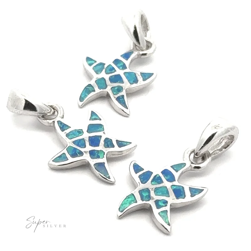 Small Lab-Created Opal Sea Star Pendant