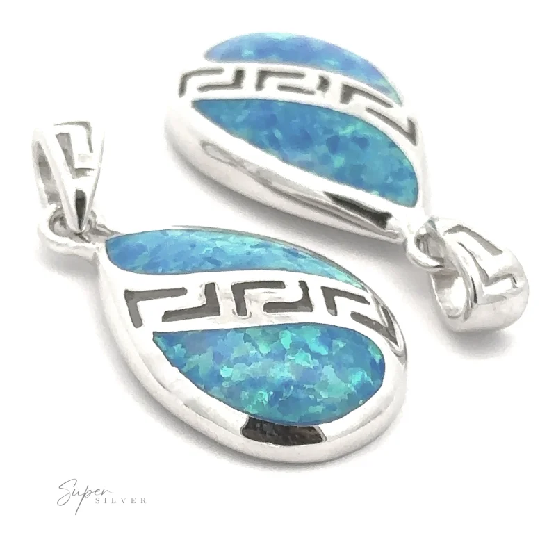 Teardrop Lab-Created Opal Pendant