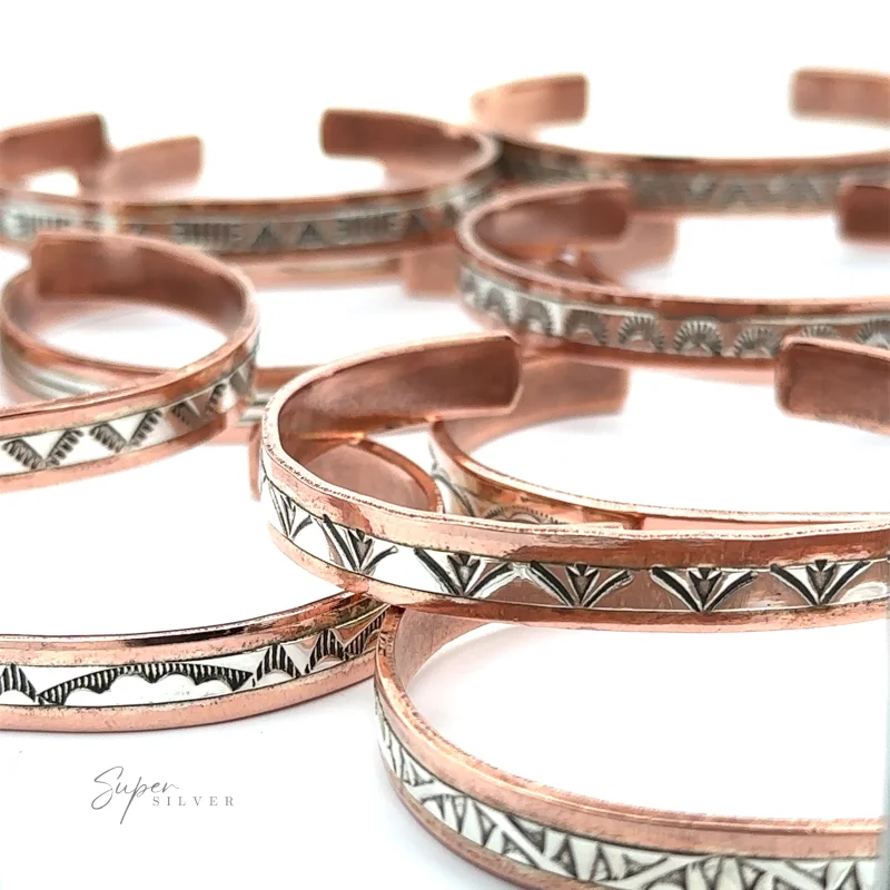 Native American Handmade Copper And Silver Bracelet