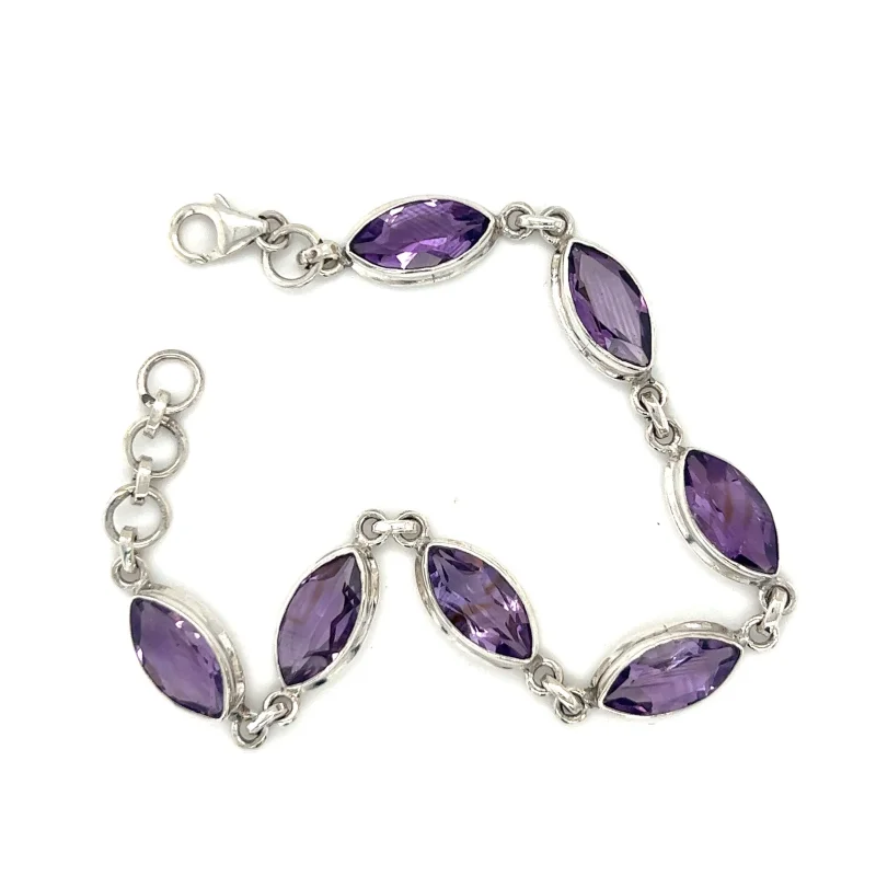 Stunning Amethyst Marquise Shaped Bracelet