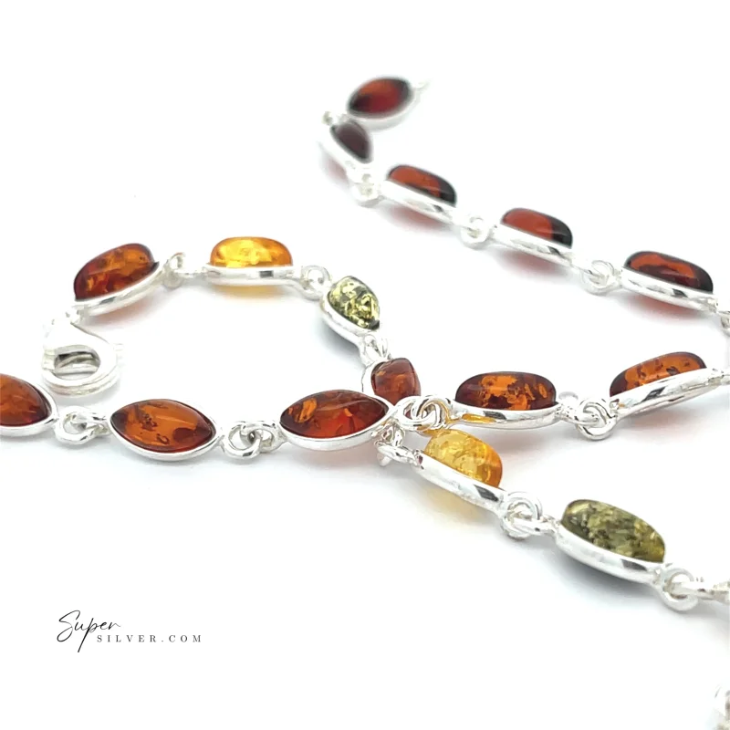 Simple Marquise Baltic Amber Bracelet