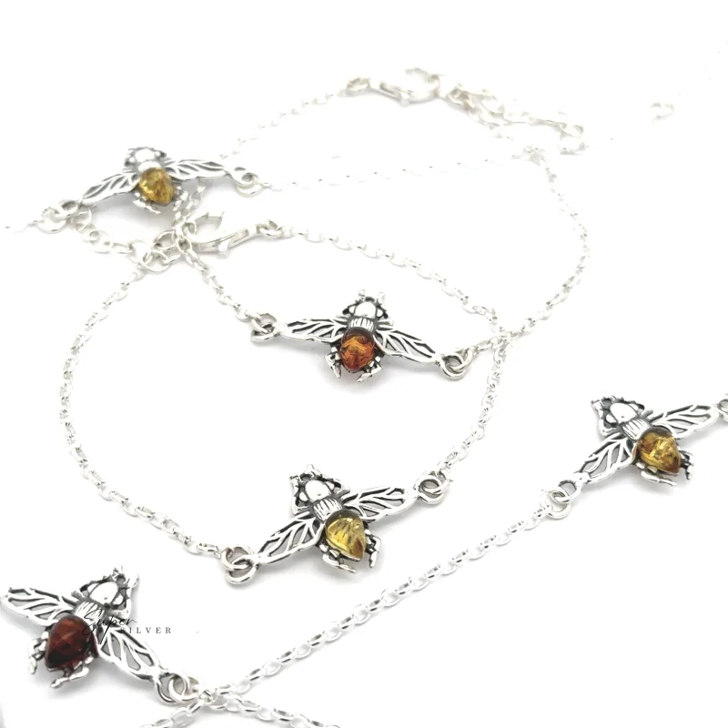 Baltic Amber Bee Bracelet