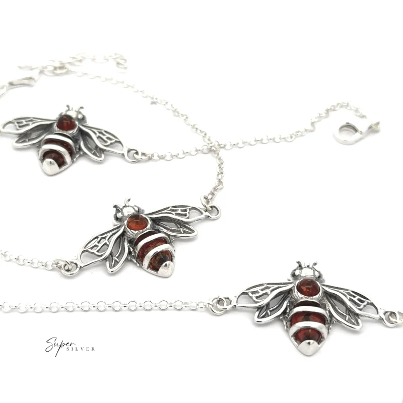 Baltic Amber Honeybee Bracelet