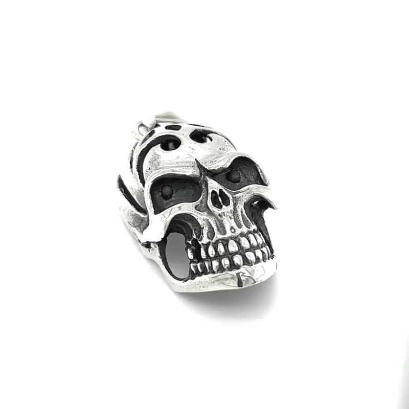 Skull Pendant with Swirl Design