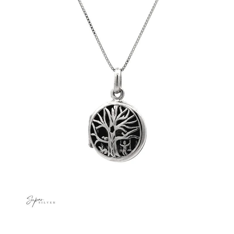 Tree Locket with Swinging Child
