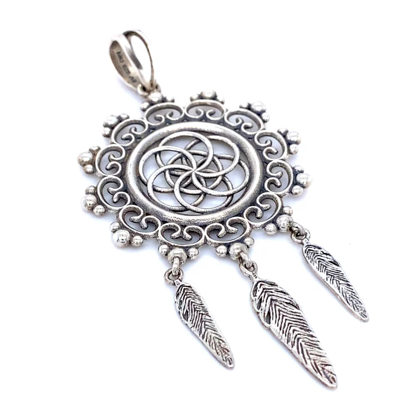 Flower of Life Mandala Dreamcatcher Pendant