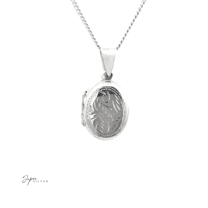 Oval Locket with Vine Pattern