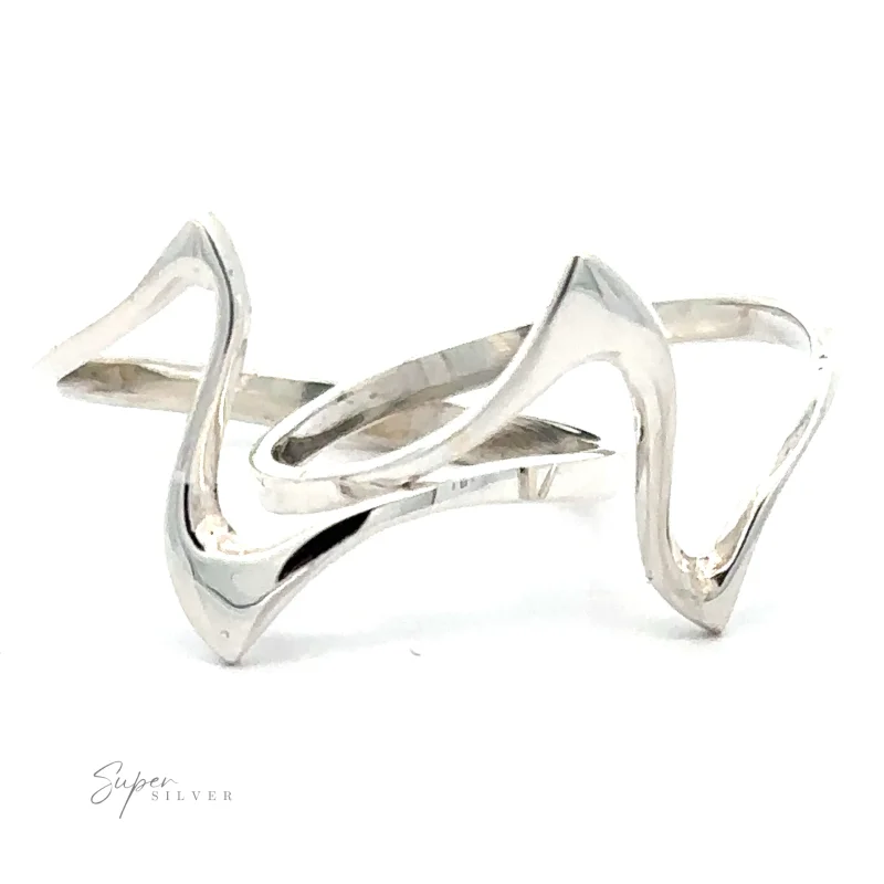 Thin Silver Wavy Freeform Ring