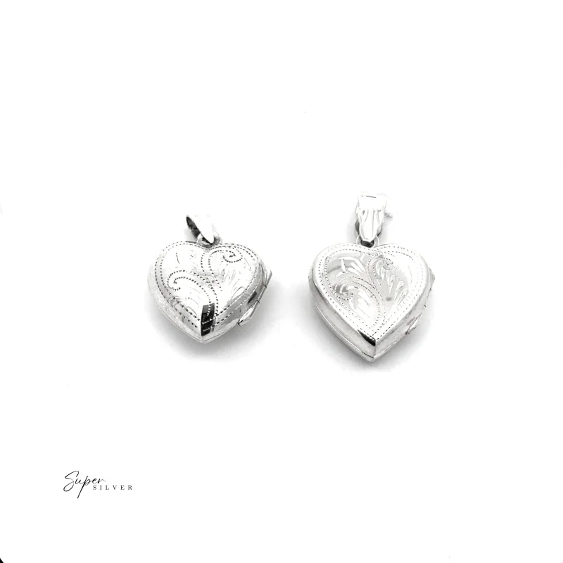 Tiny Heart-Shaped Lockets with Filigree Etching