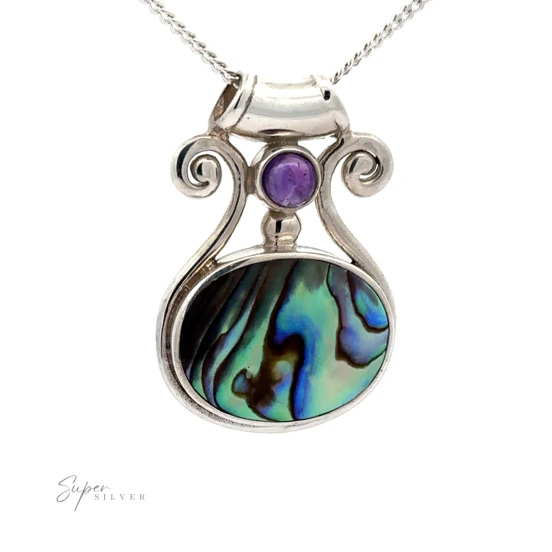 Abalone and Amethyst Pendant