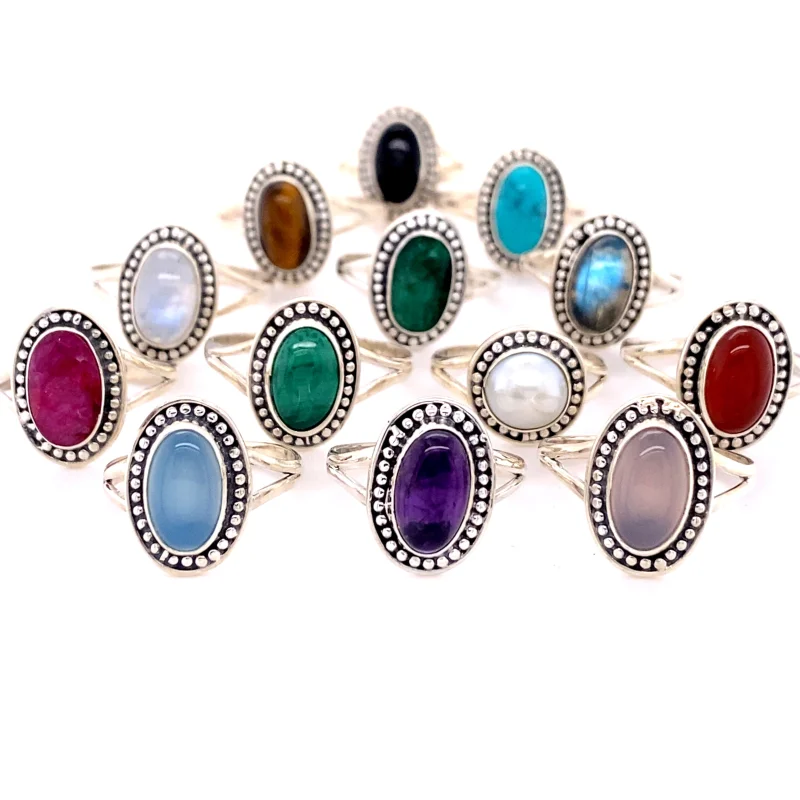 Trendy Oval Ring Amethyst