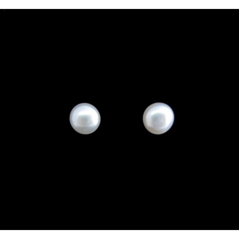 Synthetic Pearl Small Round Studs