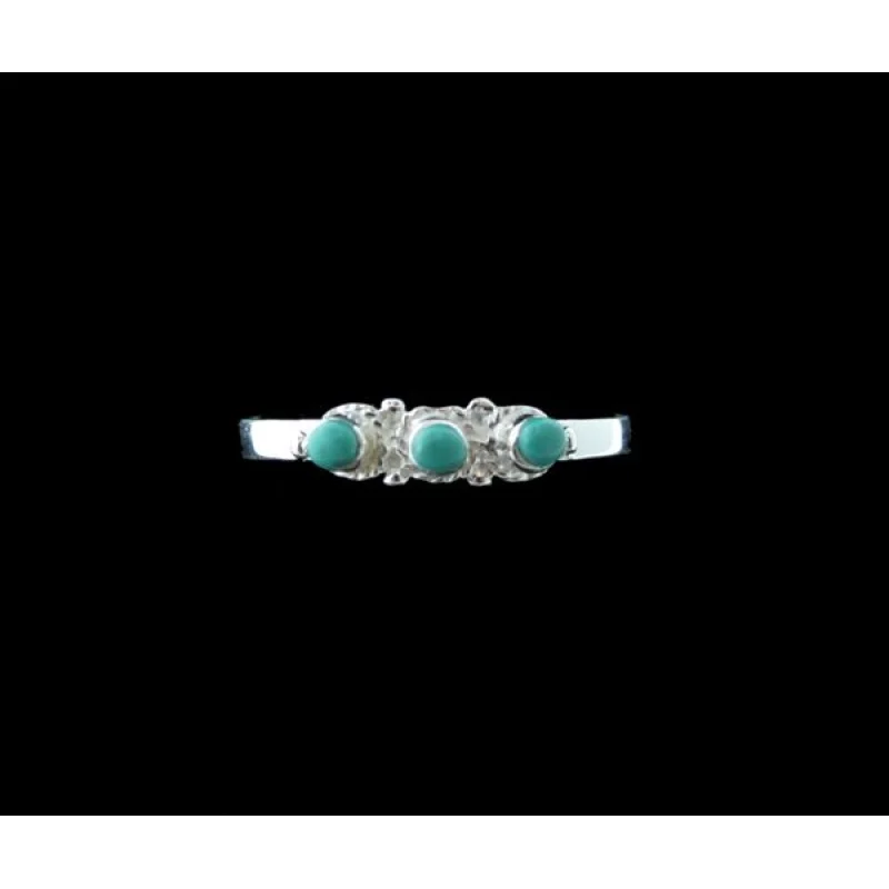 Three Circles Raw Turquoise Ring