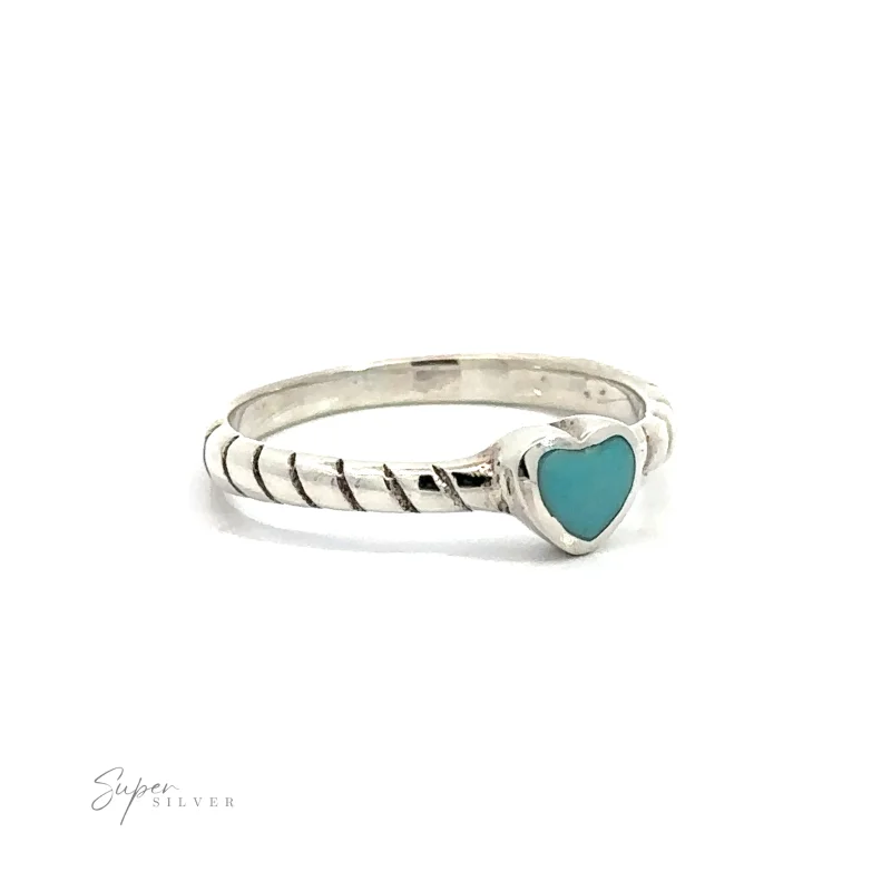 Turquoise Heart with Braided Band