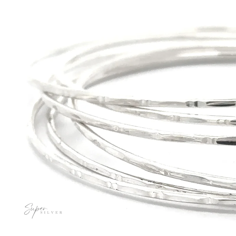 Delicate Faceted Cut Bangle Bracelet