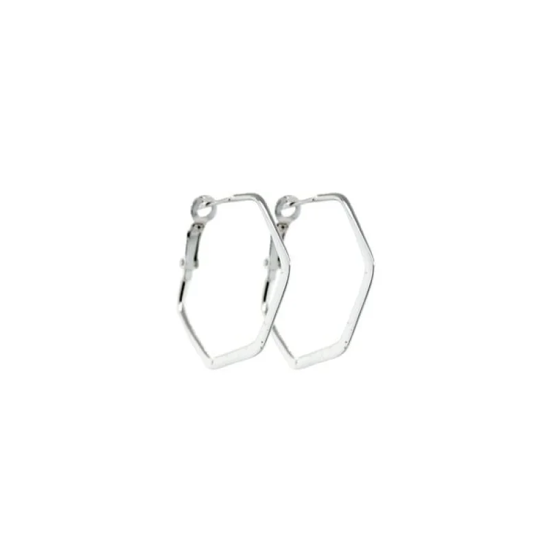 Small Flat Hexagon Hinged Hoops