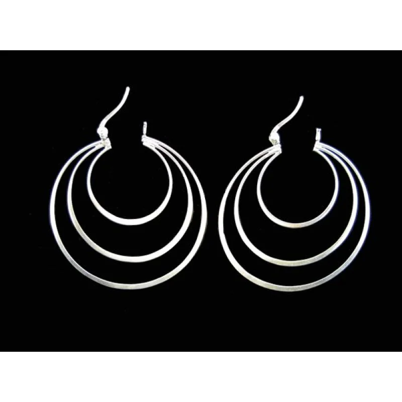Three Rings Large Hoop Earring