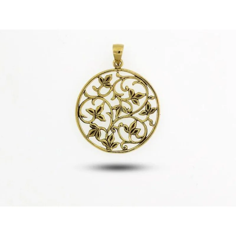 Vines and Leaves Charm with Gold Overlay