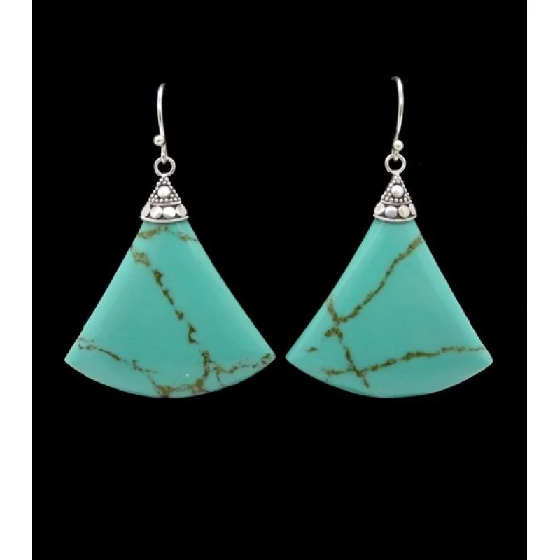 Turquoise Triangle Dangle Earrings