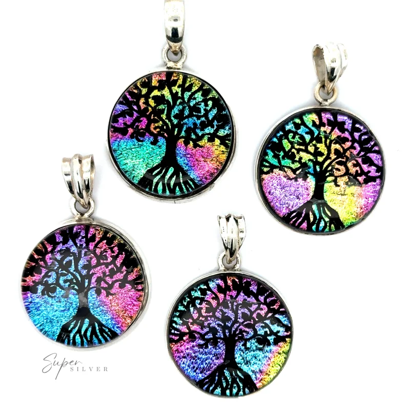 Dichroic Glass Tree Of Life Pendant
